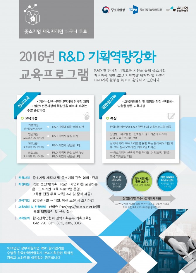2016년 RnD기획역량강화교육프로그램 교육안내