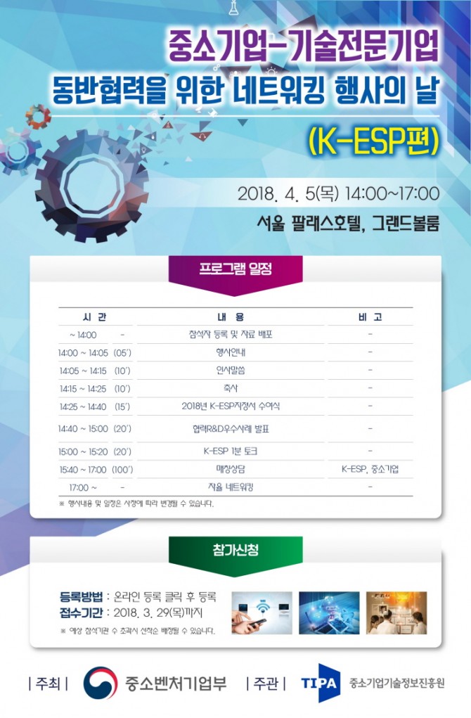 중소기업-기술전문기업 동반협력을 위한 네트워킹 행사의 날 안내 이미지
